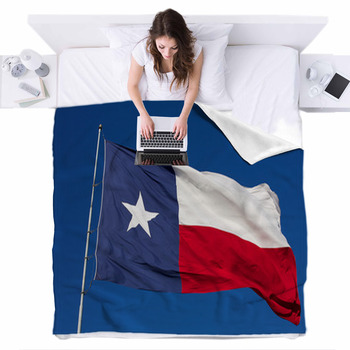 State Flag Of Texas Fleece Bed Blanket