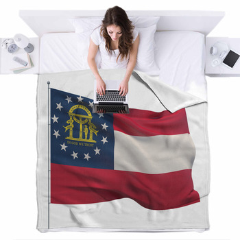 State Of Georgia Flag Flags Of The Fleece Bed Blanket