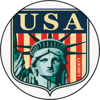 Statue Of Liberty. New York Landmark And Round Rug