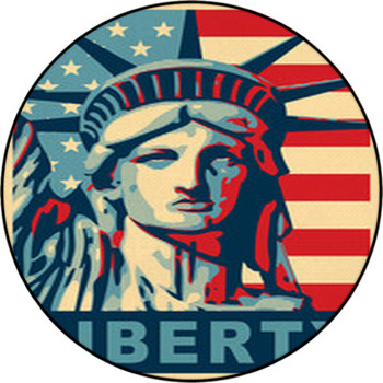 Statue Of Liberty. New York Landmark. Round Rug