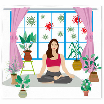 Stay At Home Self Isolation Yoga Custom Size Floor Mat