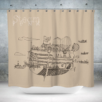 Steam Punk Airship (flying Custom Size Shower Curtain
