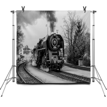 Steam Train Fleece Backdrop
