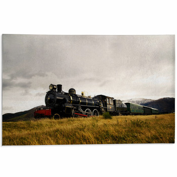 Steam Train In A Open Countryside Area Rug