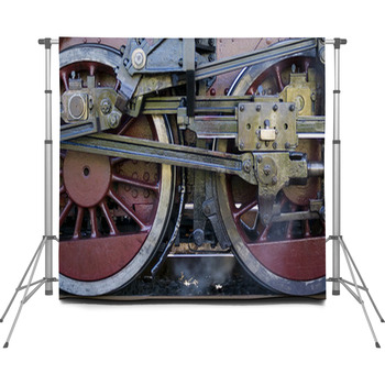 Steam Train Wheels Detail Custom Size Backdrop