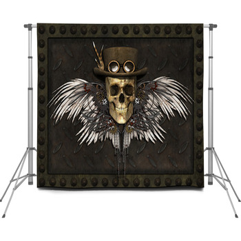 Steampunk Skull Custom Size Backdrop