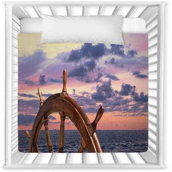 Steering Wheel Of Old Sailing Vessel Baby Crib Comforter