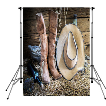 Still Life With Cowboy Hat And Pole Pocket Backdrop