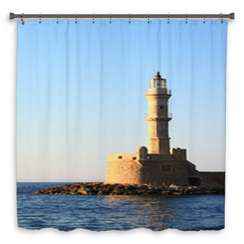 Stone Ancient Lighthouse Custom Size Shower Curtain