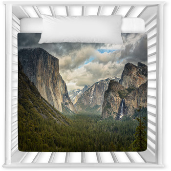 Stormy Clouds Over Tunnel View In Baby Crib Comforter