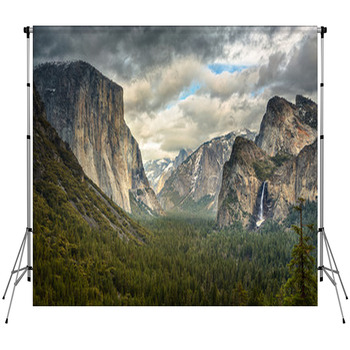 Stormy Clouds Over Tunnel View In Custom Size Backdrop
