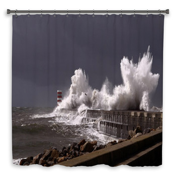 Stormy Waves Shower Curtain