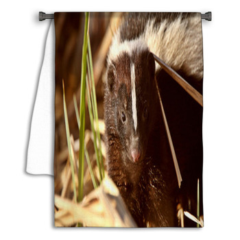 Striped Skunk In Marsh Towel