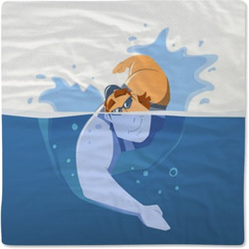 Strong Handsome Muscular Young Man Swimmer Baby Blanket