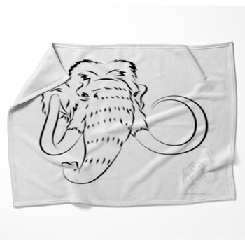 Stylized Mammoth Head Fleece Blanket