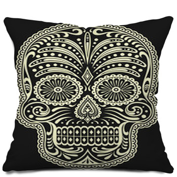 Sugar Skull Throw Pillow