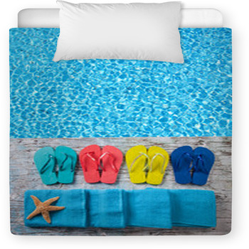 Summer Accessories On Wooden Planks Toddler Comforter