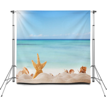 Summer Beach Background Custom Size Backdrop