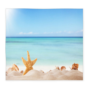 Summer Beach Background Custom Size Floor Mat