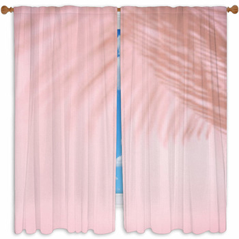 Summer Beach Day Scene With Custom Size Window Curtain