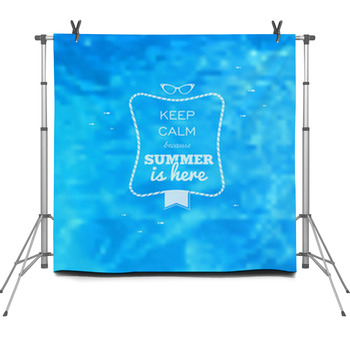 Summer Card Blue Water Pool Blurry Fleece Backdrop