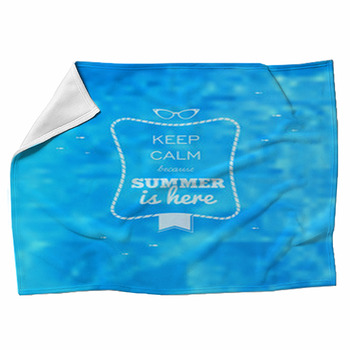 Summer Card Blue Water Pool Blurry Fleece Blanket