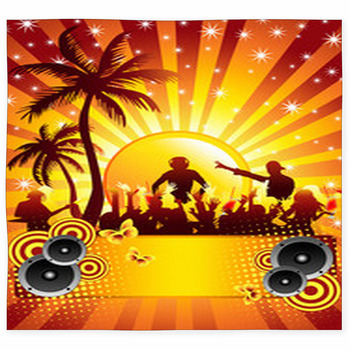 Summer Disco Party Flyer With A Dj Custom Size Floor Mat