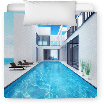 Summer House Residence With Swimming Toddler Comforter