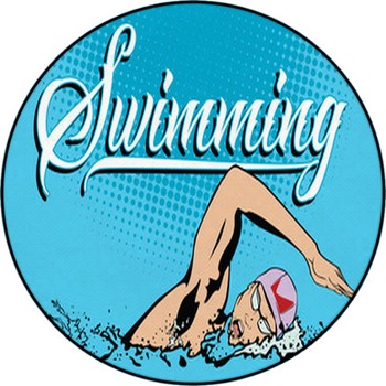 Summer Kinds Of Sports Swimming Round Rug