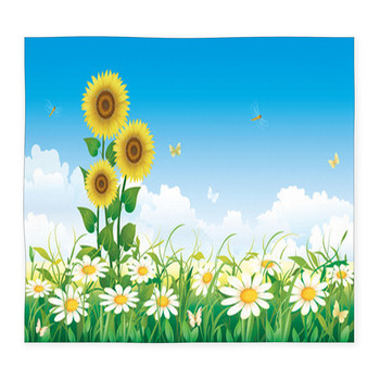 Summer Meadow With Daisies And Custom Size Floor Mat