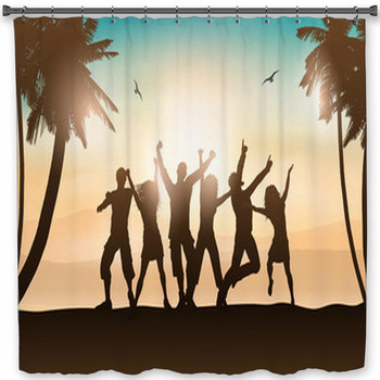 Summer Party Background Shower Curtain