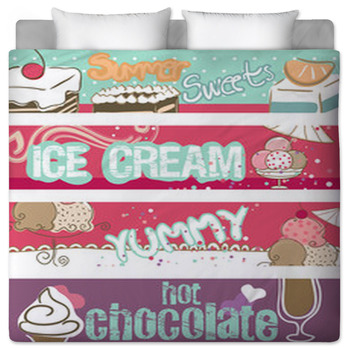 Ice Cream Comforters Duvets Sheets Sets Custom