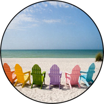 Summer Vacation Beach Round Rug