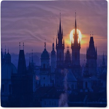Sun Disk Behind Spire Of The Prague Church Baby Blanket