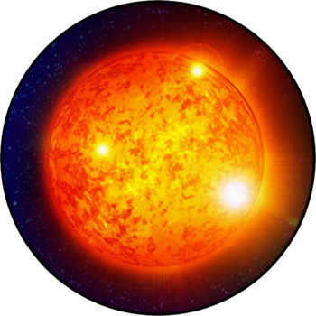 Sun In Outer Space Round Rug