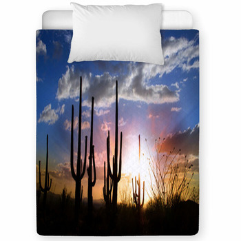 Sun Set And Saguaro Cactus In Saguaro  Toddler Comforter