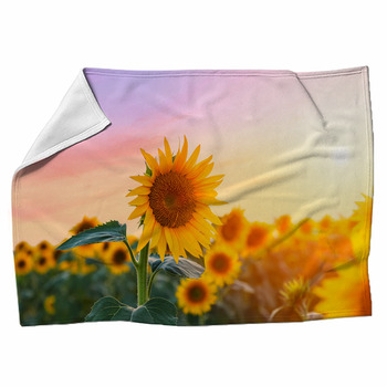 Sunflower Field Fleece Blanket
