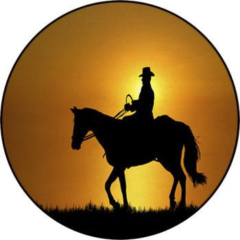 Sunset Horse Ride 2 Round Rug