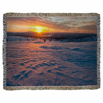 Sunset In The Tundra Woven Throw Blanket