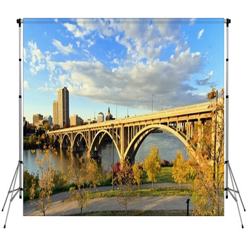 Sunset On Saskatoon Fleece Backdrop