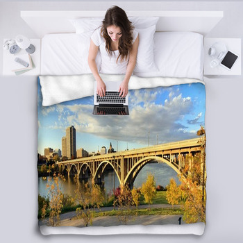 Sunset On Saskatoon Fleece Blanket