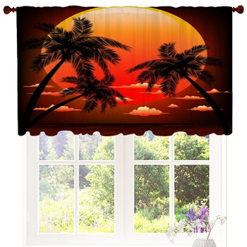 Sunset in Goa Beach 3D Blockout Photo Mural Printing Curtain Draps Fabric Window 