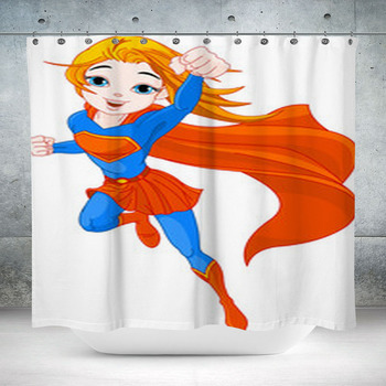 Super Girl Custom Size Shower Curtain