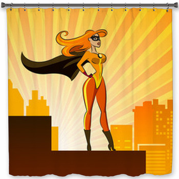Super Hero - Female. Shower Curtain