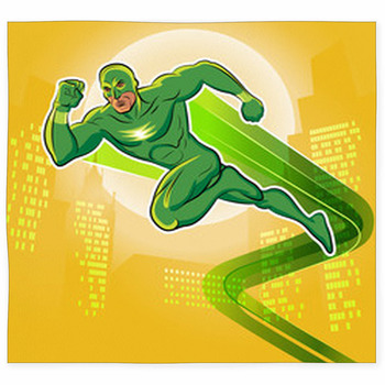 Super Hero. Vector Illustration On  Custom Size Floor Mat