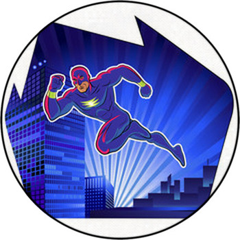 Super Hero. Vector Illustration On A Round Rug