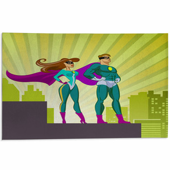 Super Heroes - Male And Female. Area Rug