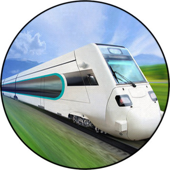 Super Streamlined Train On Rail Round Rug