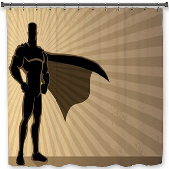 Superhero Background Shower Curtain