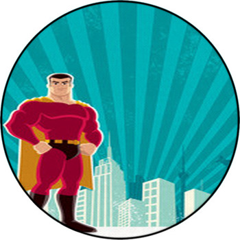Superhero City Round Rug